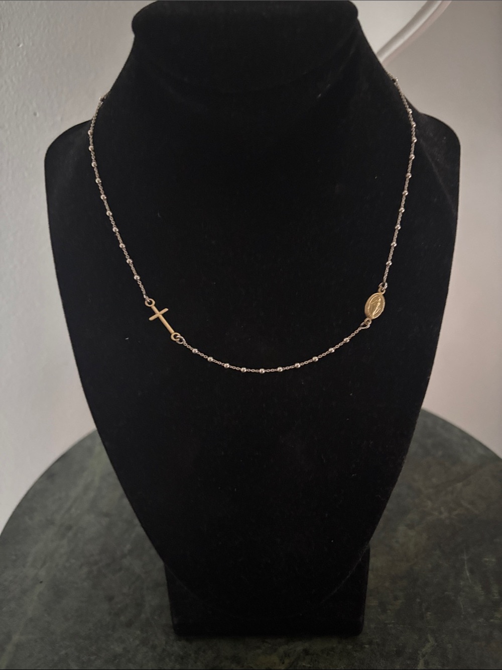 Mia Fiore Blessed Virgin Mary and Cross Necklace